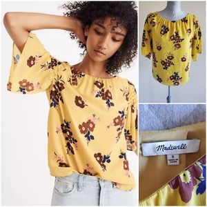 Madewell‎ yellow floral top Small